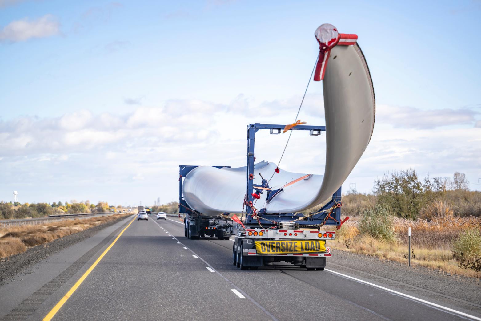 A wind turbine being transported to a wind energy hub in Queensland